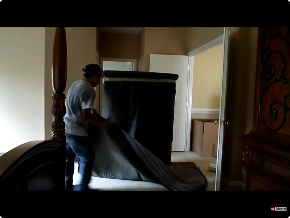 Moving crew handling protected household items